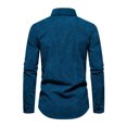 thumbnail image 3 of Fashnice Chemise Homme Col à Revers Chemises Boutonnées Coupe Régulière Tunique de Vacances Bleu Foncé L, 3 of 9