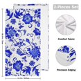 thumbnail image 2 of Blue Wild Flowers Leaves Hand Towel Absorbent Bath Towels for Bathroom Sports Gym 28" x 14" Set of 2, 2 of 8