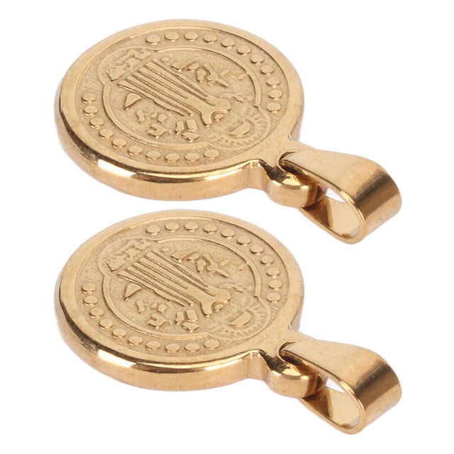 Colgante De San Benito, Acero Inoxidable Multiusos Redondo Clásico Sin Níquel Colgante De San Benito Joyería A Prueba De Herrumbre 2 Piezas Para Decoración De Coche Para