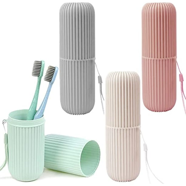 Estuche impermeable para cepillo de dientes de 4 piezas, estuche para cepillo de dientes de viaje, soporte portátil para cepillo de dientes, caja de almacenamiento para senderismo, camping, viajes de negocios JM