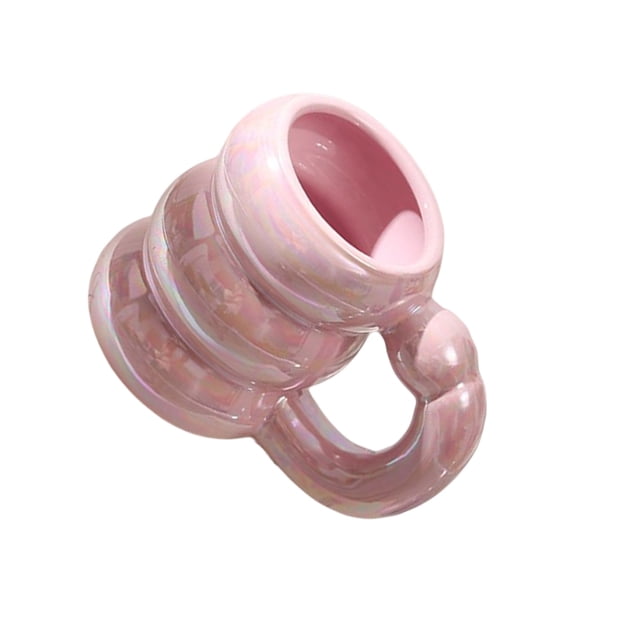Inteprter Taza de cerámica para café, té, agua, tazas creativas, contenedor de desayuno, taza colorida para parejas, tazas nórdicas de oficina, regalo Teteras Rosa Inteprter HA081409-02