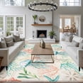 thumbnail image 3 of 5'x7' Area Rugs for Living Room Bedroom, Teal Red Jellyfish Coastal Washable Rug Carpet Runner Indoor Outdoor, Nautical Beach Coral Starfish Non Slip Floor Mats Area Rug for Kitchen, Nursery, 3 of 8