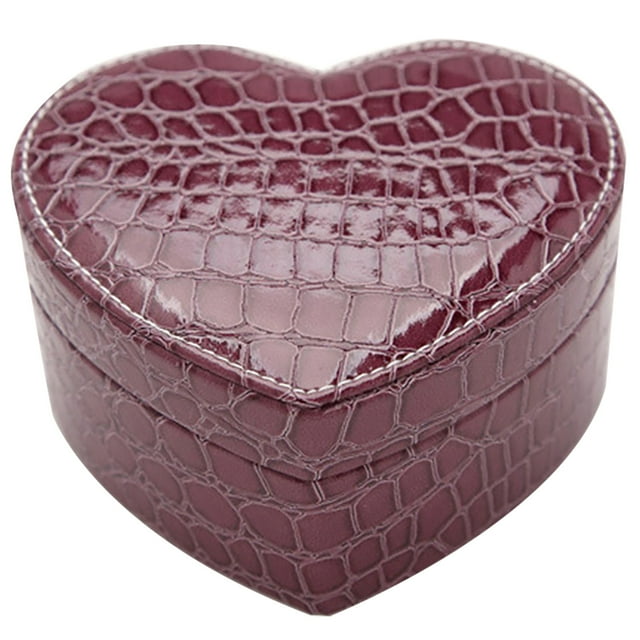 Xihbxyly Joyero En Forma de Corazón, con Ganchos y Bolsillos para Collares, Ranuras para Varios Pendientes, Diseño para Guardar Anillos, Elegante Color Rojo, Organizador de Joyas, Perfecto para Mujer