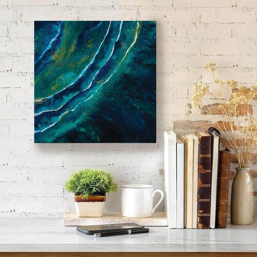 Abstract Art Design by Artist Sarah Wahl - 14"x14" Canvas Artwork - Multi-Color 20 x 30