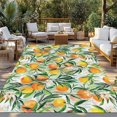 thumbnail image 2 of Summer Orange Outdoor Rug 4x6 Ft - Reversible Patio Rug Outdoor Camping Rugs, Pastoral Fruit Botanical Flowers Washable Indoor Outdoor Area Rugs, Non-Slip Outdoor Carpet Runner for Deck/Porch, 2 of 8