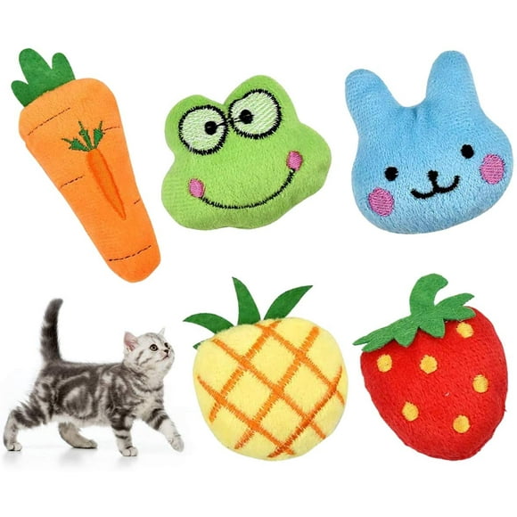 5 Pièces Jouets à l'herbe à Chat, Cataire Jouets Chat Peluche Catnip Jouets Cataire Interactive Jouets à Mâcher pour Chaton Kitty Chat