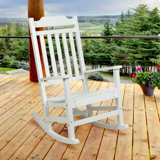 Poly Resin Rocking Chair, All Weather White Rocking Chairs