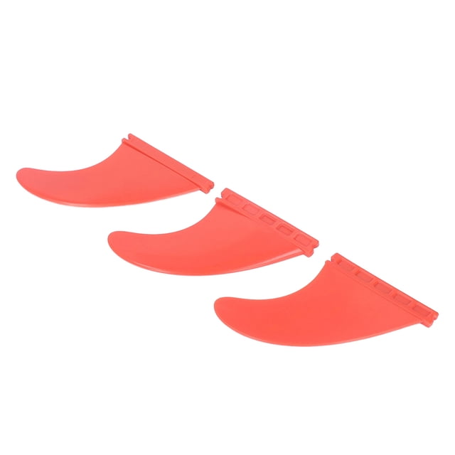 Surfboard Fins, 3pcs Flexible PVC Surfboard Fins Durable For Long Board Red