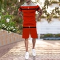 thumbnail image 4 of Vedolay Men Short Sets Outfits Short Sleeve Muscle Tee and Sport Shorts Set Summer 2 Piece(Red,X-L), 4 of 5