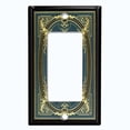 thumbnail image 5 of Metal Light Switch Plate Cover Elegant Victorian Blue Yellow Frame FRA059, 5 of 13