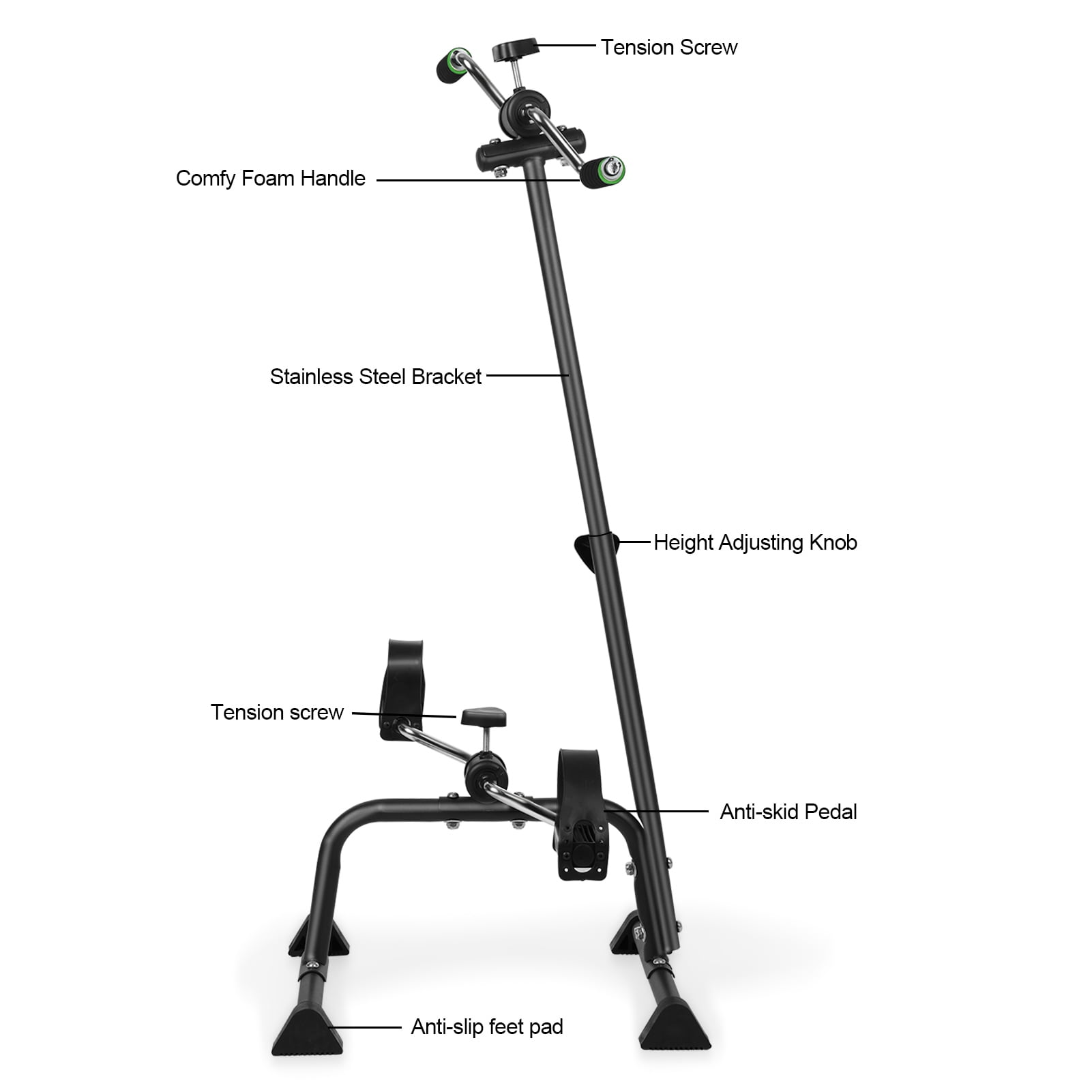 Dapmiu Portable Pedal Exerciser for Seniors, Adjustable Arm & Leg Rehabilitation Bike for Physical Therapy at Home, Compact Seated Exercise Equipment for Joint Mobility & Blood Circulation