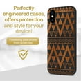 thumbnail image 2 of Case Yard Wooden Case for iPhone-X Soft TPU Silicone cover Slim Fit Shockproof Wood Protective Phone Cover for Girls Boys Men and Women Supports Wireless Charging Negative Triangle Pattern Design, 2 of 7