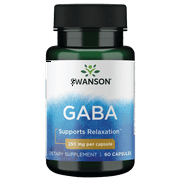 Swanson Gaba Gamma Aminobutyric Acid 250 mg 60 Capsules