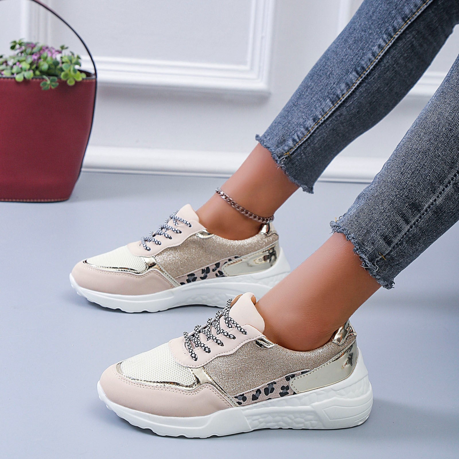 Leopard sneakers walmart clearance