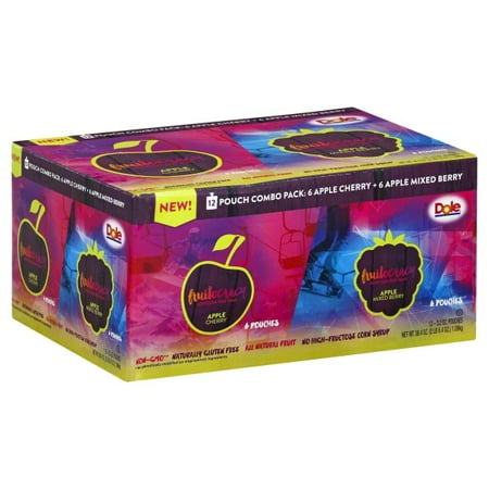 (12 Pack) Dole Fruitocracy, Apple Cherry Mixed Berry Pouches, 38.4 oz