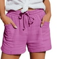 thumbnail image 2 of Clearance Sales Women Casual Shorts Summer Cotton Linen Shorts 2024 Trendy Drawstring Elastic Waist Lightweight Bermuda Shorts with Pockets, 2 of 8