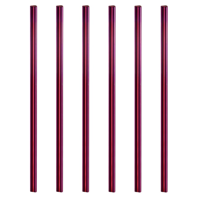 Unique Bargains Lot de 6 Pailles en Acier Inoxydable en Forme de Cœur de 8,5 Pieds Réutilisables, Violet
