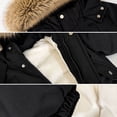 thumbnail image 5 of JUMEYU Kids Winter Jacket Girls Cropped Faux Fur Hood Puffer Bomber Jacket for Girls Snap Front (Black,7-8 Years), 5 of 8