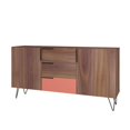 thumbnail image 1 of Manhattan Comfort 403AMC229 Buffet Beekman de 62,99 Po avec 4 Tablettes, Brun et Rose, 1 of 3