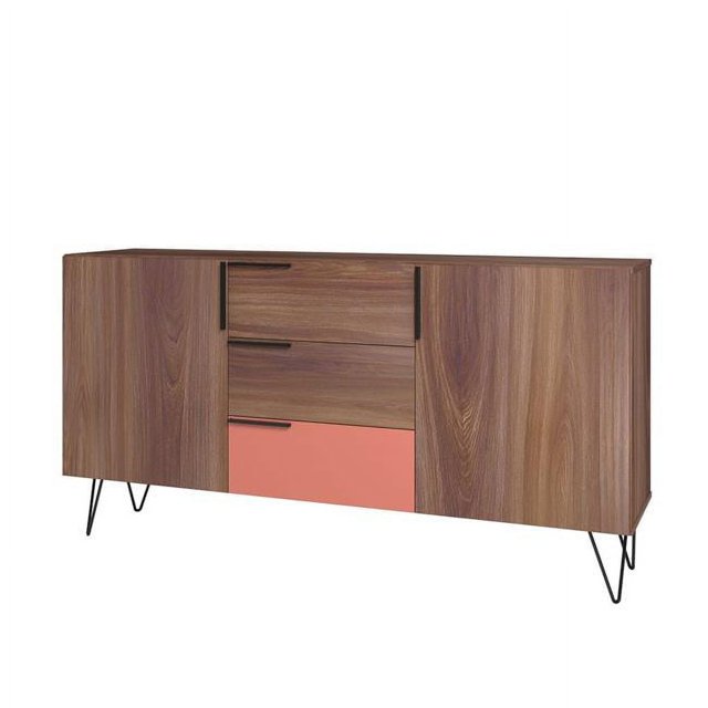 Manhattan Comfort 403AMC229 Buffet Beekman de 62,99 Po avec 4 Tablettes, Brun et Rose