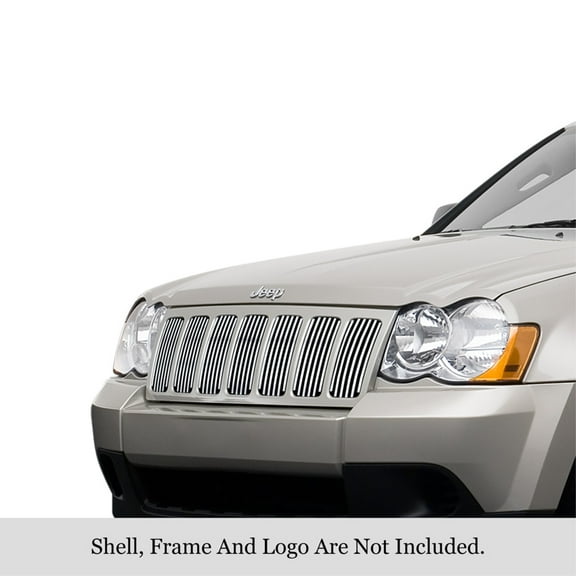 APS 2006-2008 Jeep Grand Cherokee 2006-2008 Jeep Grand Cherokee Overland Stainless Steel Billet Grille 8x6 vertical billet