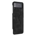 thumbnail image 2 of Luxury Case for Samsung Z Flip 3, Smile Design Premium Leather Shockproof Dustproof Anti-Scratch Case with Wrist Strap Magnetic Flip Cover for Samsung Galaxy Z Flip 3, Black, 2 of 5