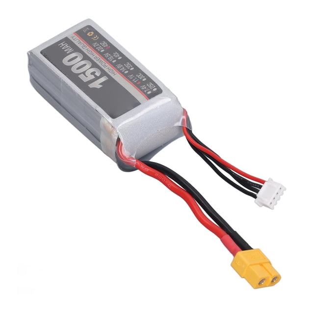 11.1V 1500mAh 3S RC LiPo Battery, 45C LiPo Battery Pack with Mechanism, A Grade Cells for RC Drone FPV Racing Quadcopter Helicopter RC Models, AWG Silicone Wire and PP Aluminum