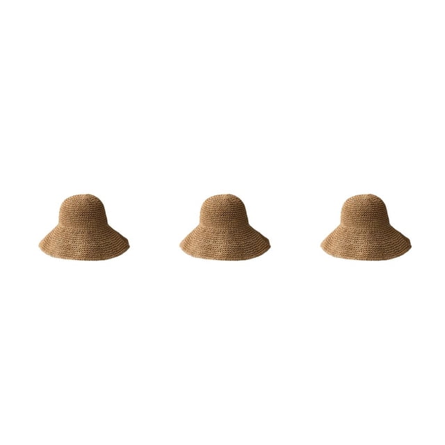 Guardurnaity Sombrero de cubo de ala ancha para pescar y acampar para mujer, gorra de pescador de paja, sombreros de verano cómodos, decoración, Type4 NO4