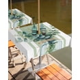 thumbnail image 2 of Fsddascl Sage Green Eucalyptus Leaves Outdoor Tablecloth - 54x54 Inch Square Dining Table Cover, Farmhouse Stripe Botanical Waterproof Outdoor Table Cloth with Umbrella Hole & Zipper for Patio, 2 of 7
