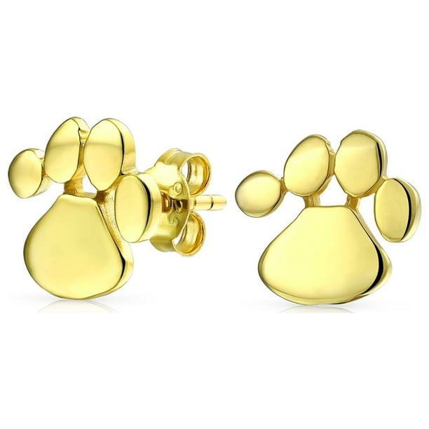 Paw print hotsell earrings white gold