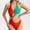 B_ Red, variant on Saving UTSJKR Women's O-Ring Cutout Halter One Piece Swimsuit High Cut Bathing Suit Plunging Hollow Out Monokini Solid Color Swimwear Blue 8-10