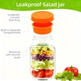 thumbnail image 2 of This set includes one salad jar lunch box, a leak-proof snack container with a lid, and a separate sauce container, perfect for meal prep, home use, outdoor activities, and travel.,B, 2 of 5