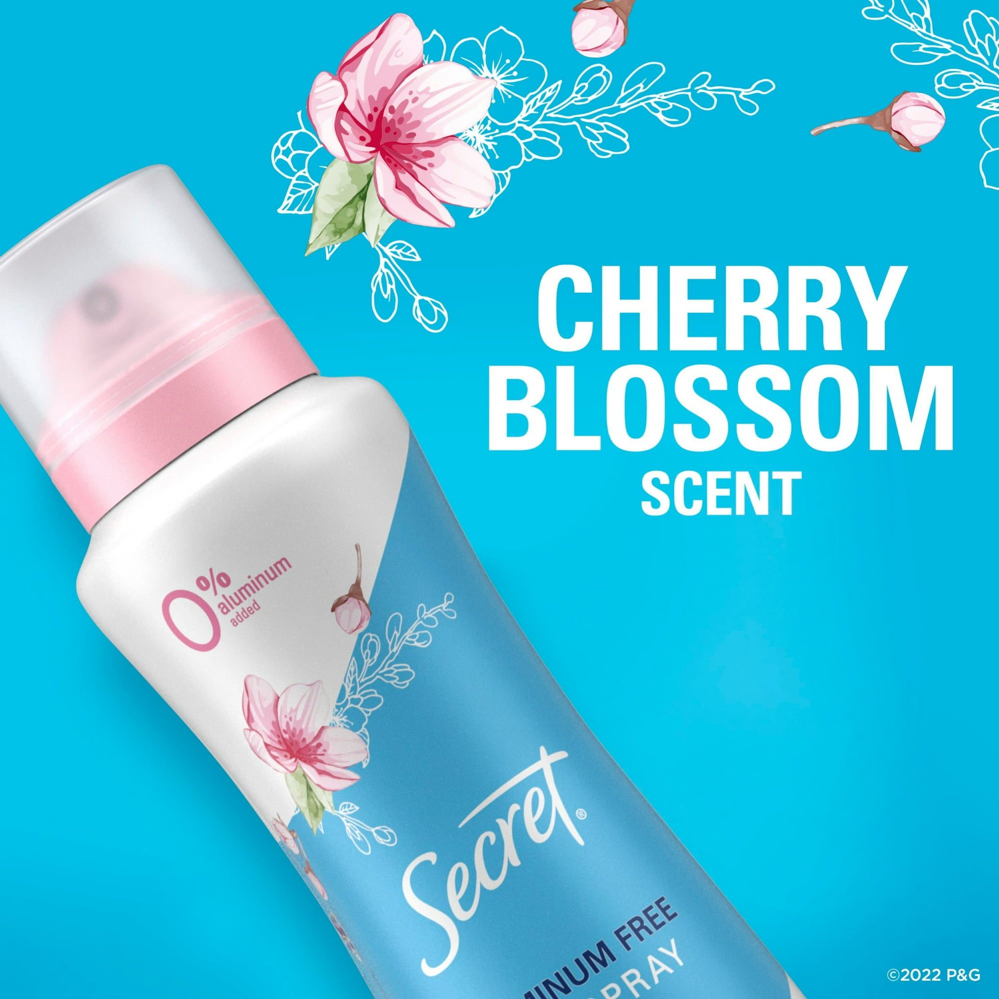 Secret Aluminum Free Dry Spray Deodorant, Cherry Blossom, 4.1 oz