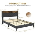 Queen Size Platform Bed Frame with LED Lights Headboard&Outlets&USB