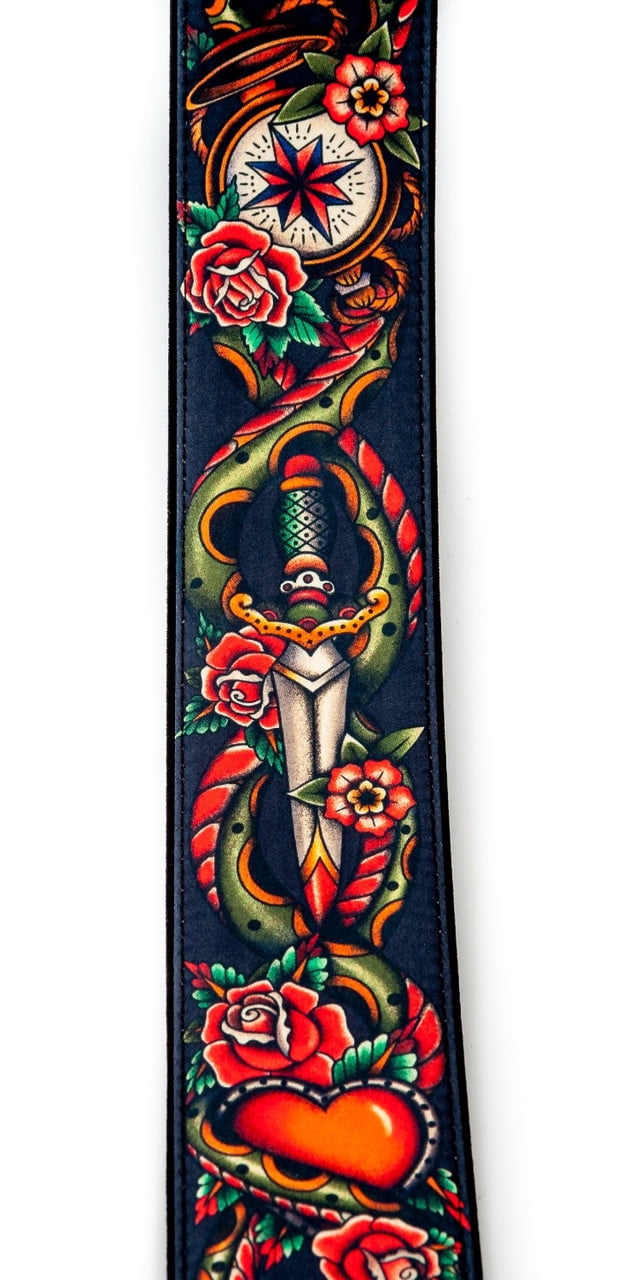 RightOn! Straps Mojo Tattoo Guitar Strap by Xenia Grey