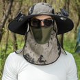 thumbnail image 3 of tasrioml Men Fisherman Hat with Solar Fan And Front Cover Large Brim Hollow Mesh USB Charging Anti UV Sunlight Quick Dry Great Breathability Outdoor Fishing Travel Cap, 3 of 8