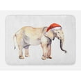 thumbnail image 1 of Watercolor Animal Bath Mat, Christmas Animal with Santa Claus Hat New Year Noel Theme, Plush Bathroom Decor Mat with Non Slip Backing, 29.5" X 17.5", Beige Purple Grey Red, by Ambesonne, 1 of 2