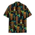 thumbnail image 4 of Retro Tiki Hawaiian Shirt For Men Vintage 80s Beach Tikis Mens Hawaiian Shirts Short Sleeve Button Down Shirt Men, 4 of 7