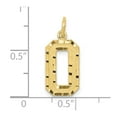 thumbnail image 3 of Auriga 10k Yellow Gold Casted Medium Diamond-cut Number 0 Charm for Women (L-22 mm, W-9 mm), 3 of 6