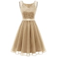 thumbnail image 1 of Gibobby Vestidos de fiesta elegantes Vestido largo de encaje de dama de honor de dama de honor de boda formal sin mangas para mujer(Beige,M), 1 of 4