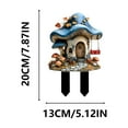 thumbnail image 3 of Dadiaei Dreamy Mushrooms House 2D Flat Garden Pile Outdoor Courtyard Pile Scene Decoration Props Acrylic Garden Decor All-Weather, 3 of 9