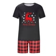 thumbnail image 1 of Birdeem Christmas Pajama Sets: Parent-Child Matching Print Short-Sleeved Pullover Shorts Outfit, 1 of 6