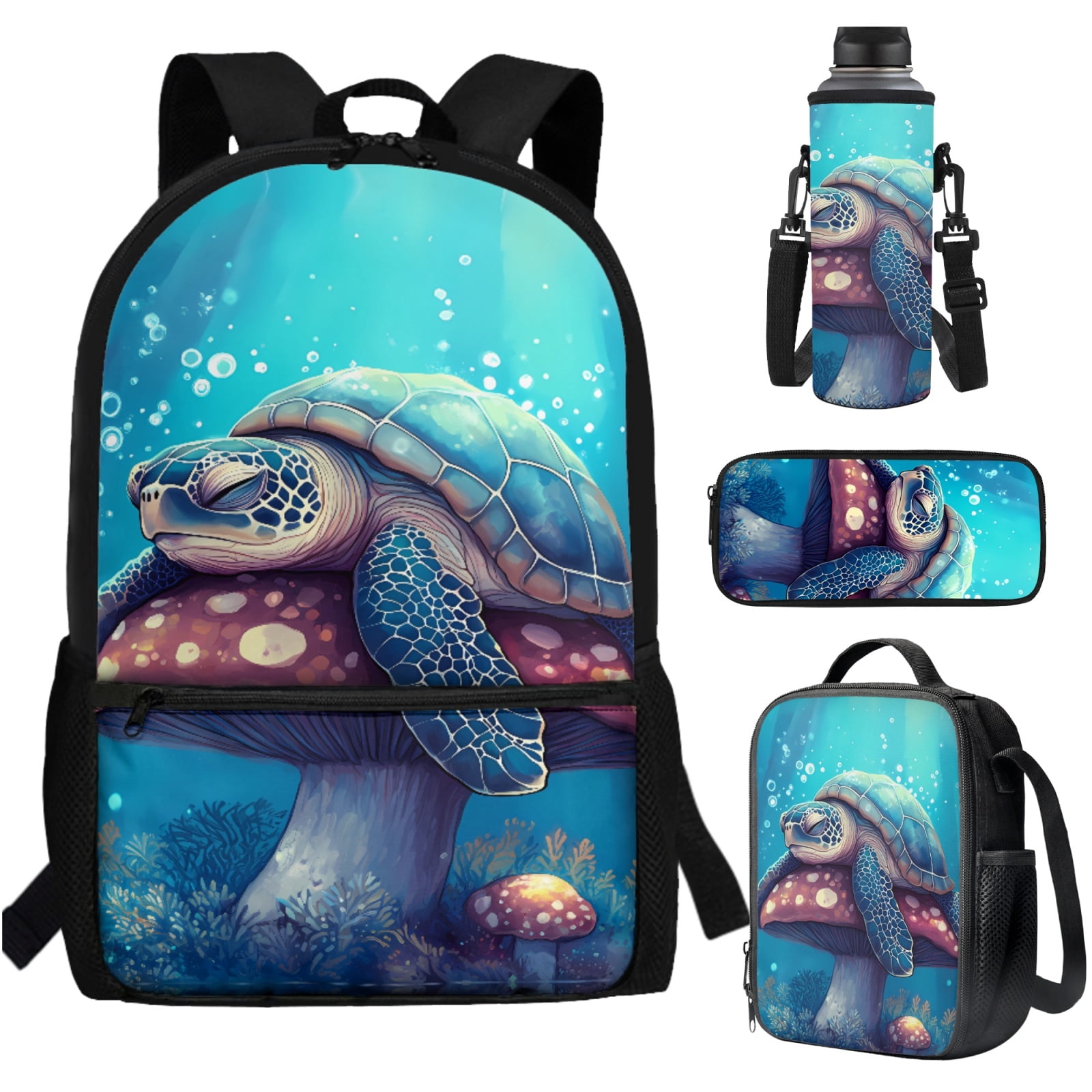 Sea Turtle Backpack for Boys Ocean Lovers Multi-Pocket Polyester Bookbag il_fullxfull.7035853439_bpui.jpg main image 4