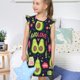 thumbnail image 4 of Balery Avocado Love Camisón de princesa para niñas, pijama de algodón con mangas abullonadas, suave y bonito.-XX-Large, 4 of 6
