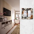 thumbnail image 5 of Yayeee Rocker Switch Wall Plate 3-Gang 6.5"x4.6" Home Decorative Outlet Cover, Black Plaid Floral, 5 of 6
