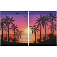 thumbnail image 2 of Palm Tree Kitchen Curtains 2 Panels UV Protected Tier Curtains, Half Window Curtains Kitchen Tiers for Guest Room Bathroom Sink Laundry Room Basement,24"x27", 2 of 7