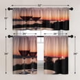 thumbnail image 5 of Wine Kitchen Curtains Farmhouse Window Curtains Valance and Tier Set 36 Inch, Romantic Sunset Rod Pocket Short Tier Curtain, Retro Two Glasses Small Cafe Curtains for Kitchen Decor, 5 of 6