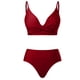 thumbnail image 4 of Augper Fashion Women's Sleeveless Solid Bikini Set Swimsuit Push-Up Padded Swimwear Swimsuit Beachwear, 4 of 5