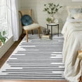 thumbnail image 2 of EastVita Area Rugs Carpets 5'*7' Area Rug Modern Berber Stripe Rug Stain-Resistant Non-Slip Throw Rug Soft Washable Rugs for Playroom Dorm Apartment,Gray Beige Beige Gray 5ft*7ft, 2 of 7