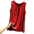 thumbnail image 4 of JGGSPWM Womens Supersoft Tank Tops Petite Camisole Stretch Casual Summer Cami Crewneck Solid Sleeveless Tanks Shirts Wine M, 4 of 9